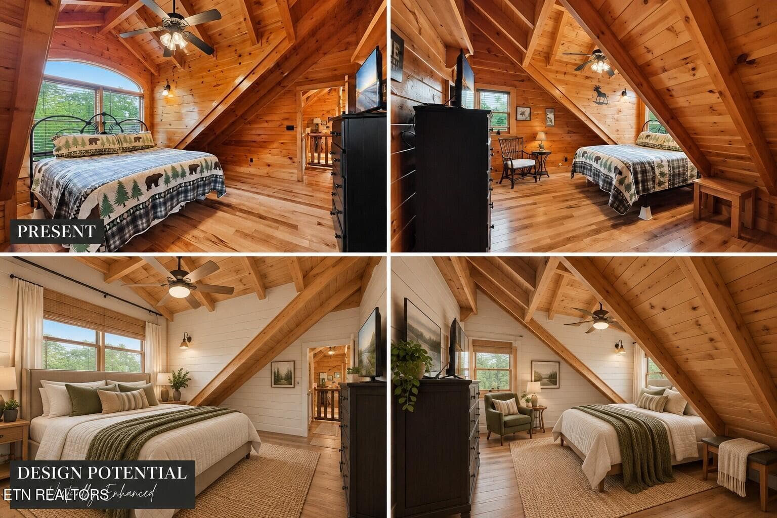 Modern Rustic Cabin Bedroom Transformati - 2906 Quiet Oak Way, Pigeon Forge, TN 37863