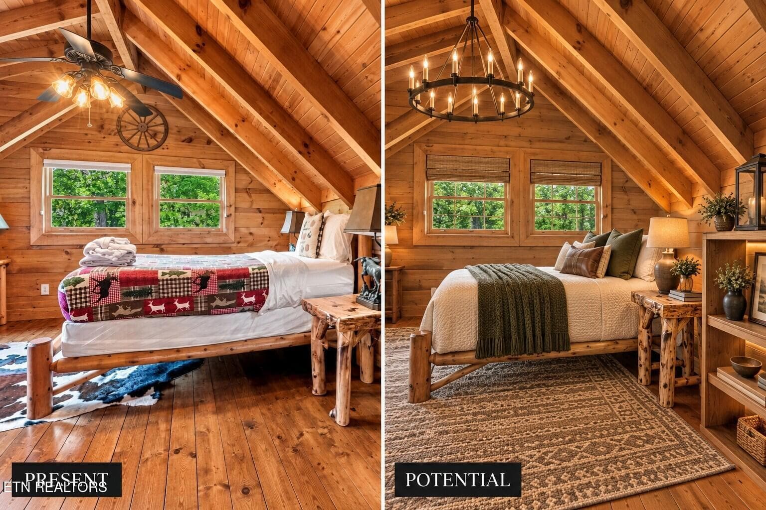 Rustic Attic Bedroom_ Present to Potenti - 1713 Bear View Rd, Sevierville, TN 37876