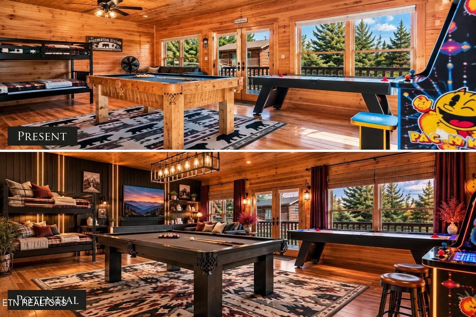Rustic Game Room_ Present to Potential - 1713 Bear View Rd, Sevierville, TN 37876