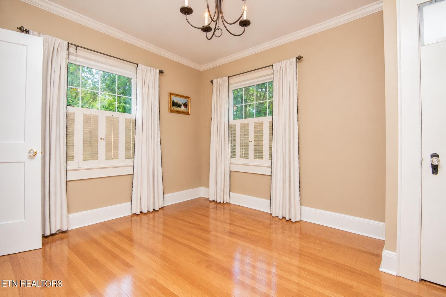 Bright Empty Room with Shuttered Windows - 6809 Nubbin Ridge Drive, Knoxville, TN 37919