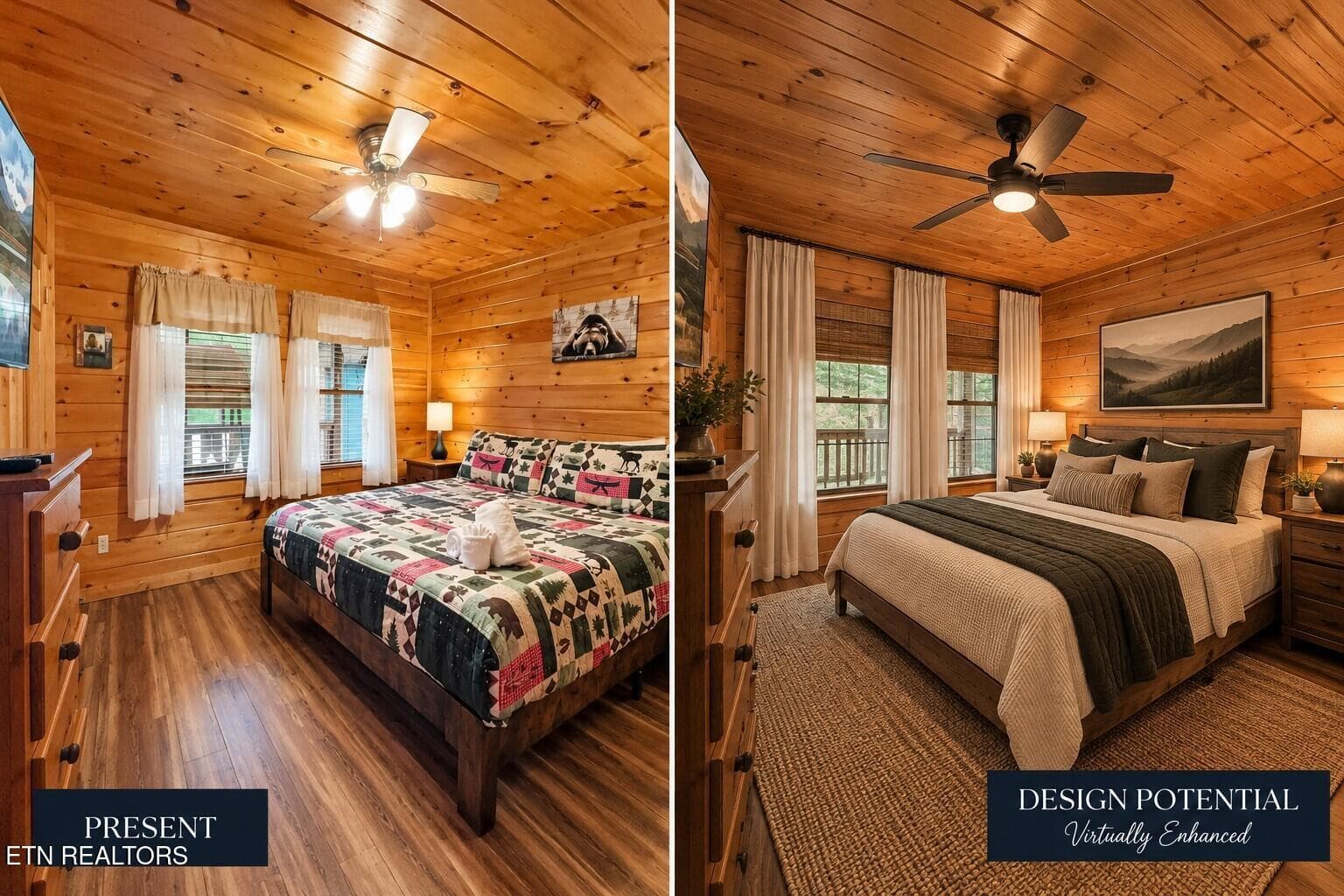 Rustic Cabin Bedroom_ Present to Potenti - 2015 Ridgecrest Loop Way, Sevierville, TN 37876
