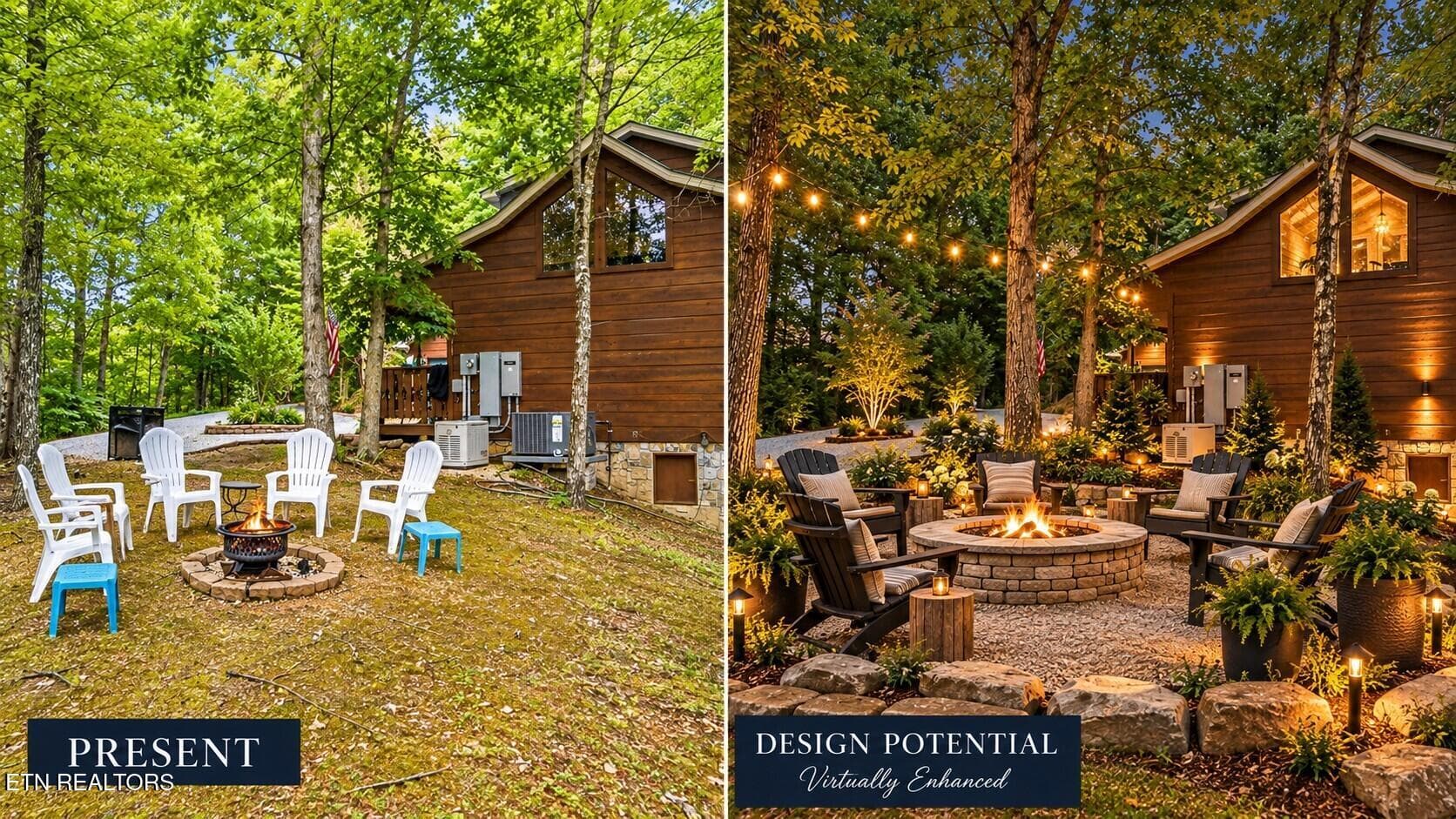 Cabin Firepit Makeover_ Present to Poten - 2015 Ridgecrest Loop Way, Sevierville, TN 37876