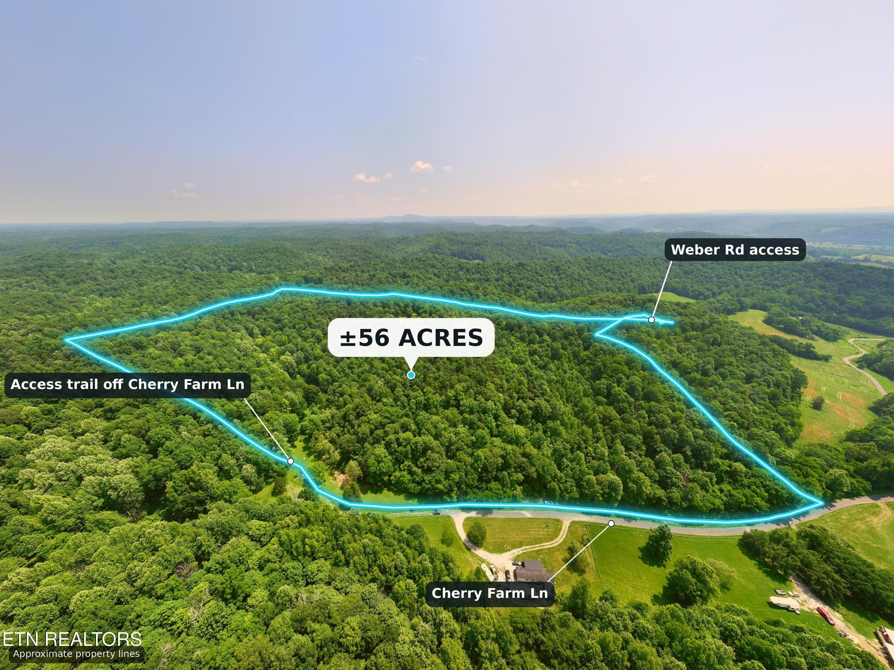Aerial cover_56_acres - Lot 4 & 7 Weber Lane Lane, Celina, TN 38551