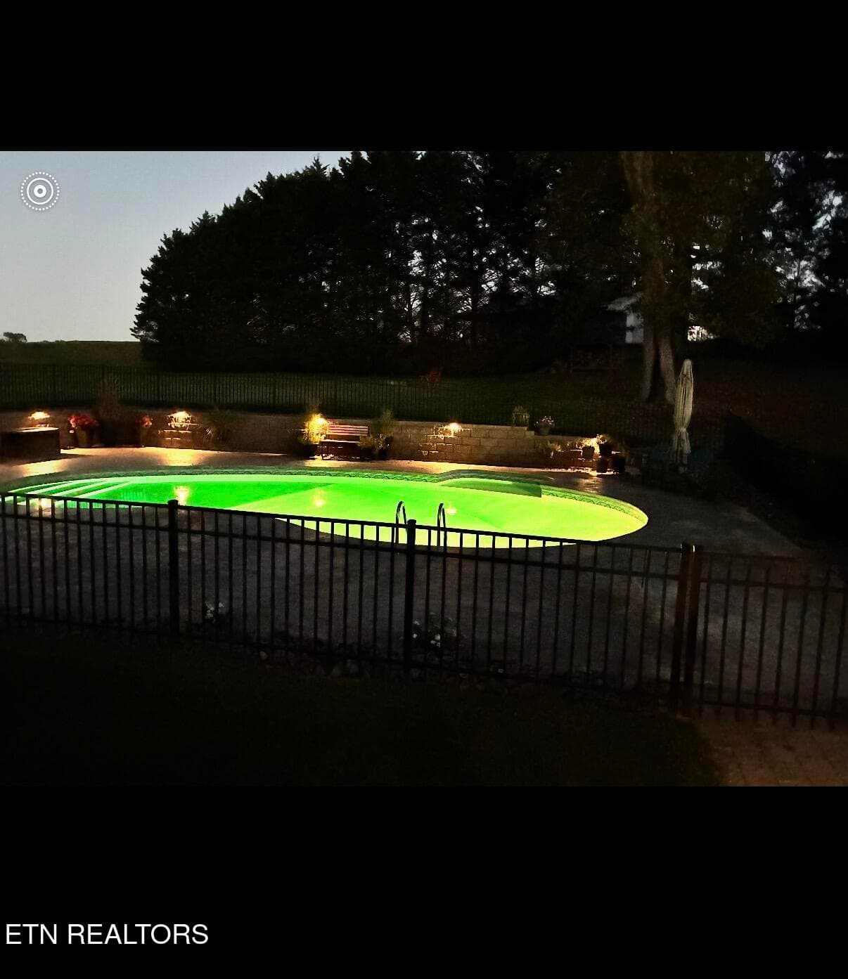 Pool at night - 1420 Foxfire Circle, Seymour, TN 37865