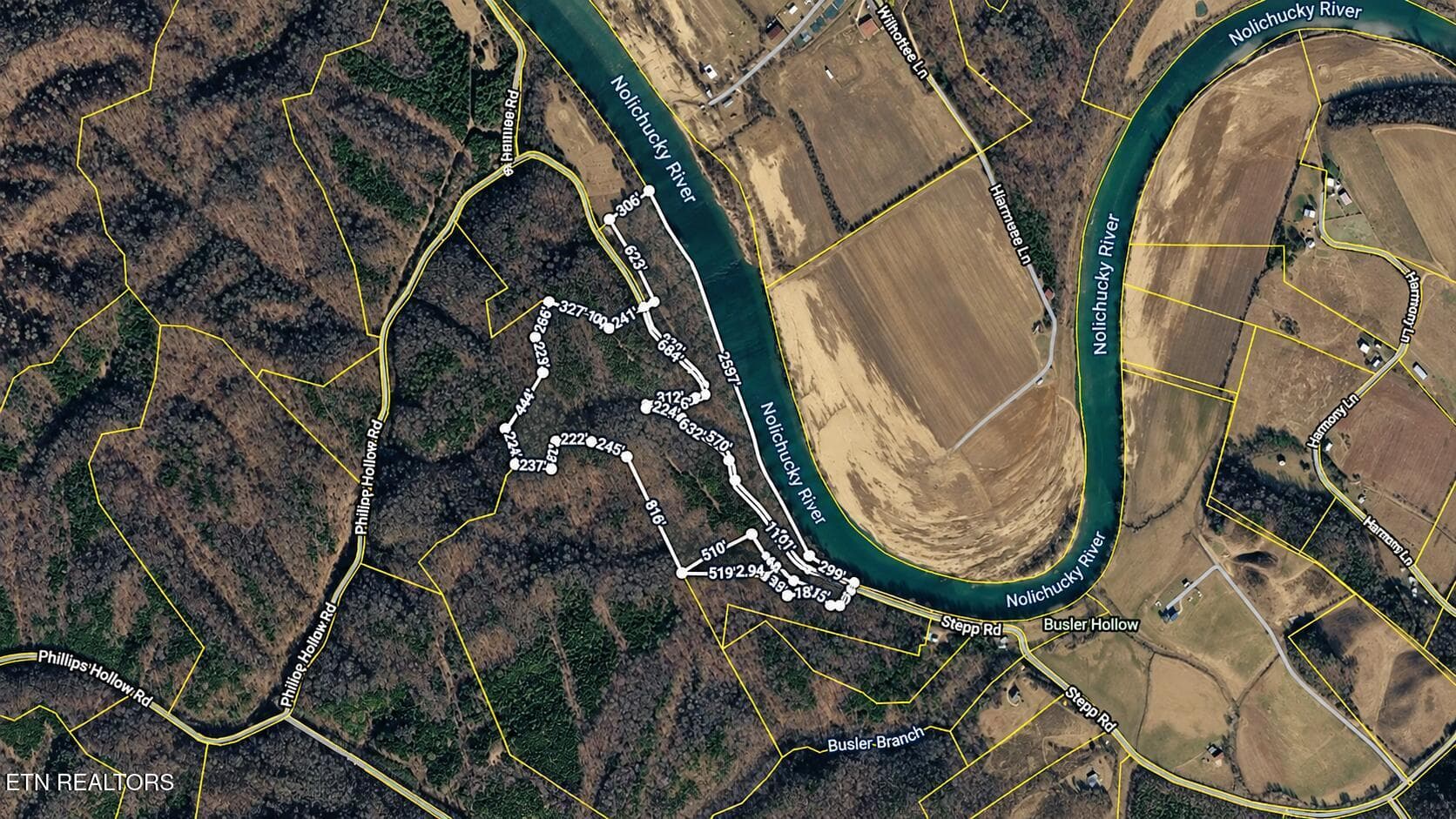 AERIAL TAX MAP - 2201 Stepp Rd, Bybee, TN 37713