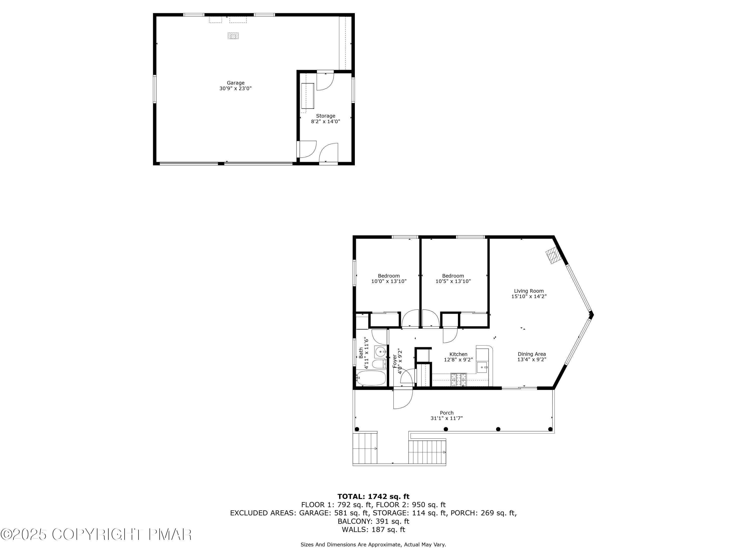 Lower Unit & Garge Floor Plans - 336 Sir Bradford Road, Pocono Lake, PA 18347, Pocono Lake