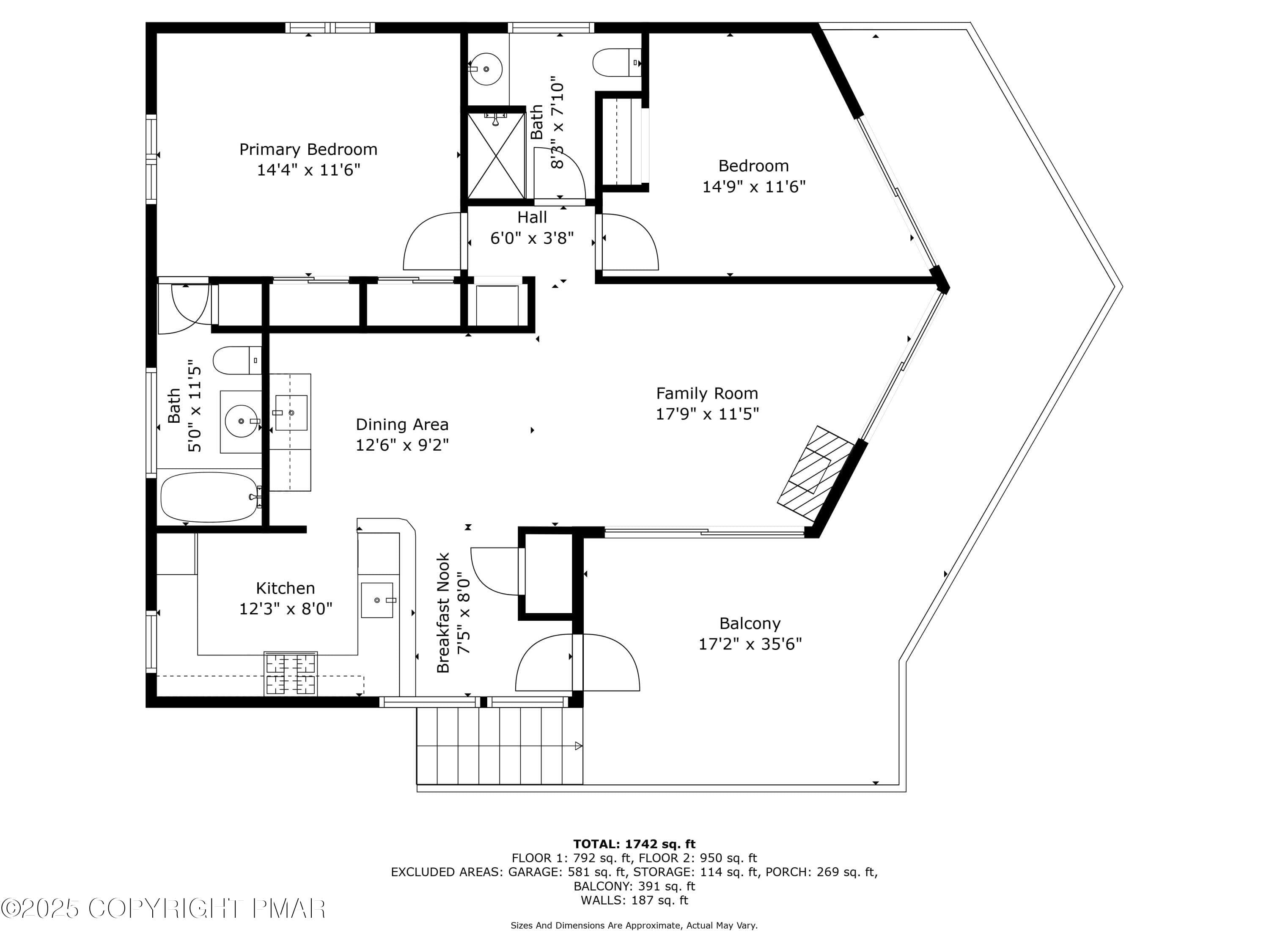 Upper Unit Floor Plan - 336 Sir Bradford Road, Pocono Lake, PA 18347, Pocono Lake