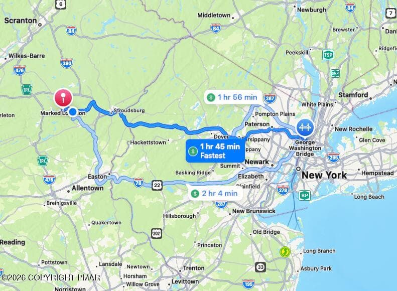 Distance to GW Bridge - Lot 325 Blairwood Lane, Albrightsville, PA 18210, Albrightsville