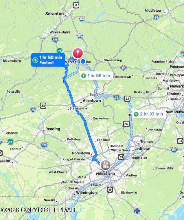 Distance to Philadelphia - Lot 325 Blairwood Lane, Albrightsville, PA 18210, Albrightsville