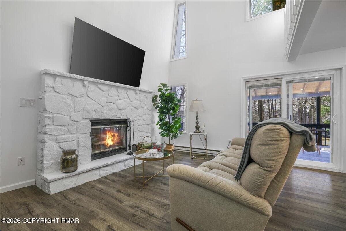 Living room/slider to porch - 8943 Deerfield Drive, Tobyhanna, PA 18466, Tobyhanna