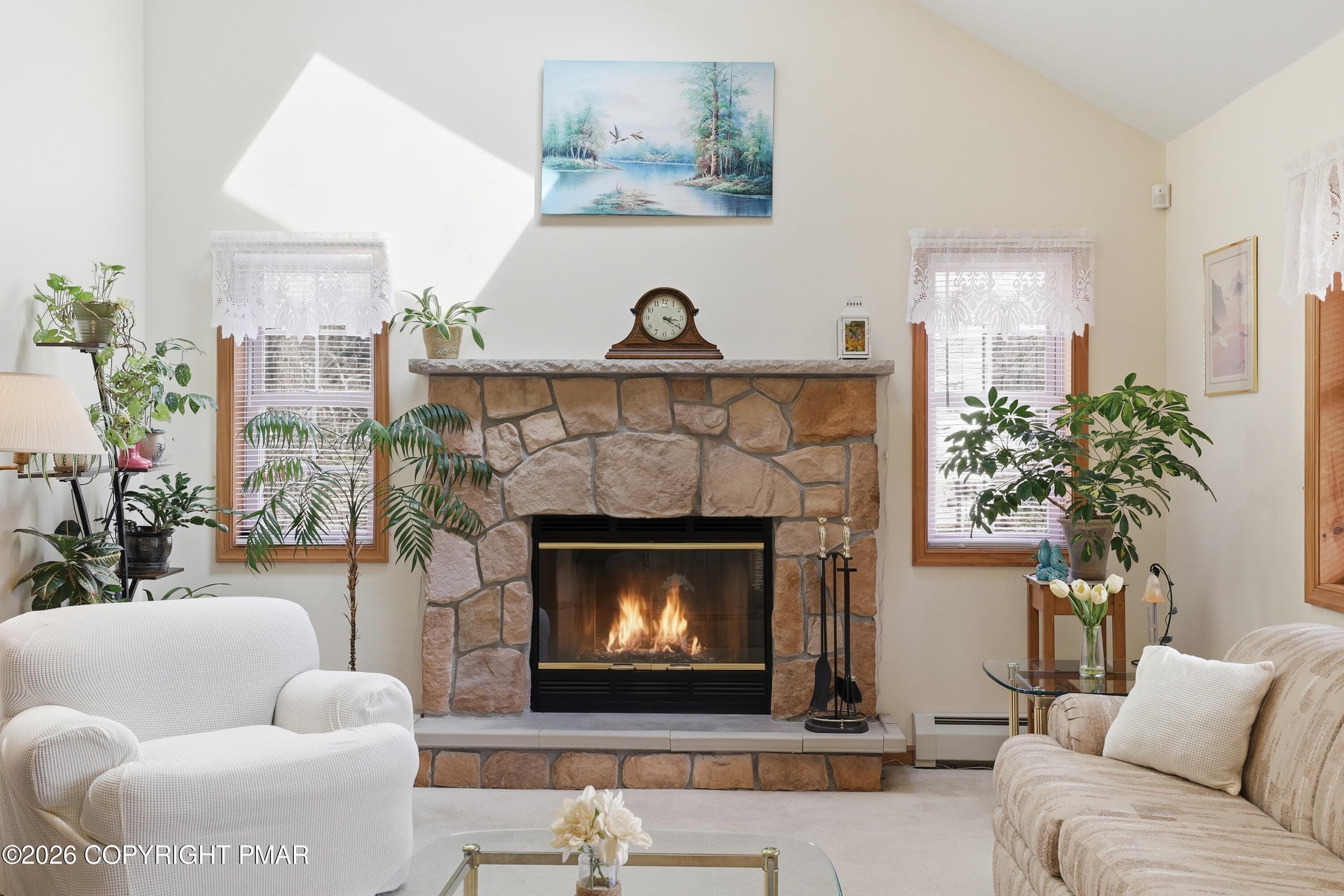 Living Room Fireplace - 104 Merriment Lane, Blakeslee, PA 18610, Blakeslee