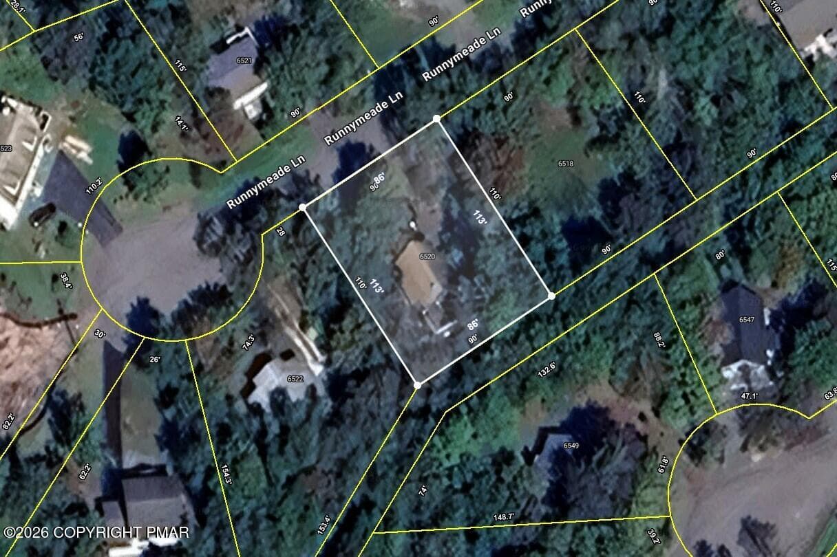 Parcel Lot Dimensions - 6520 Runnymeade Lane, Tobyhanna, PA 18466, Tobyhanna