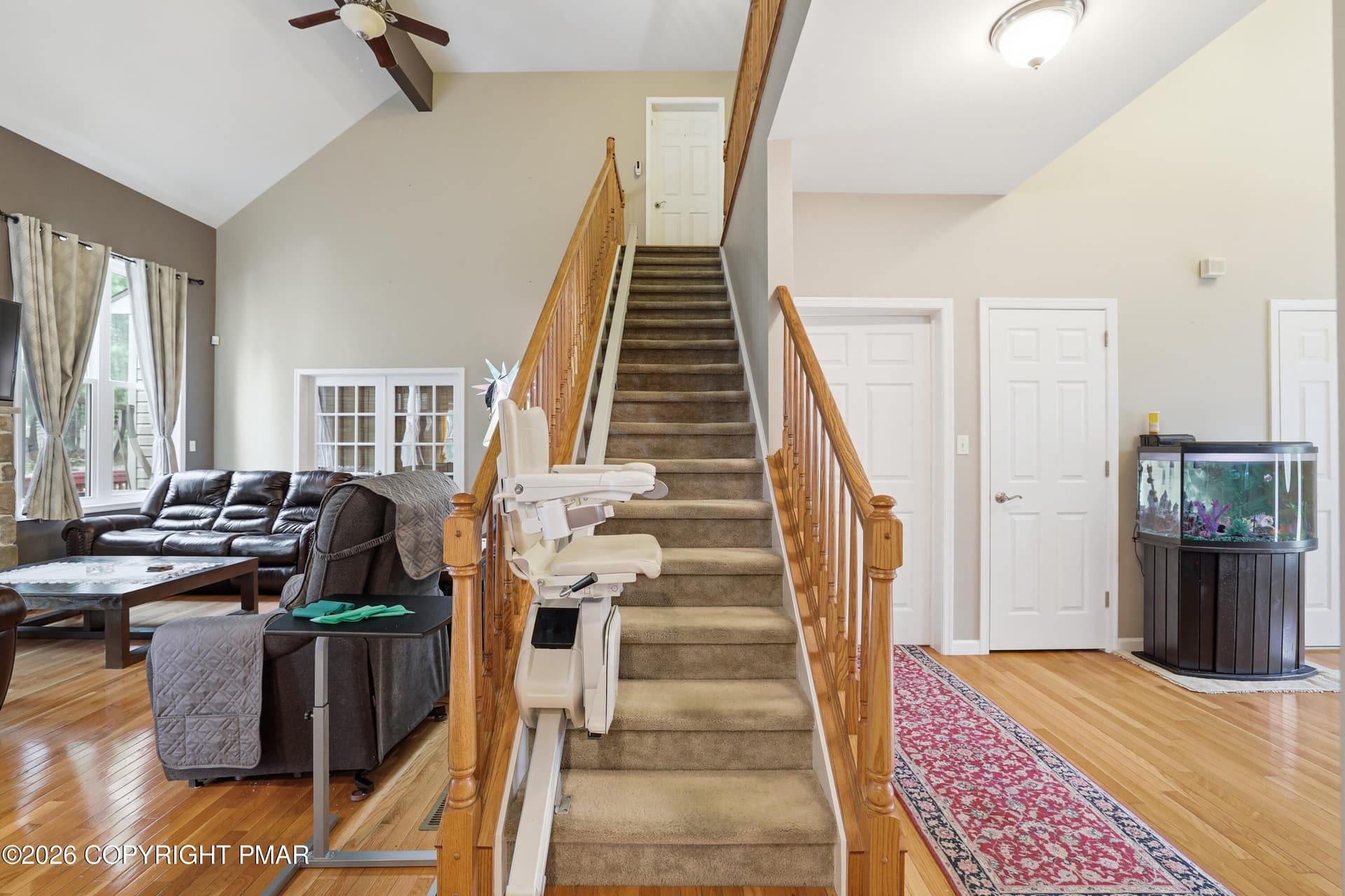 Stairs with chair lift - 1323 Crossing Lane, Stroudsburg, PA 18360