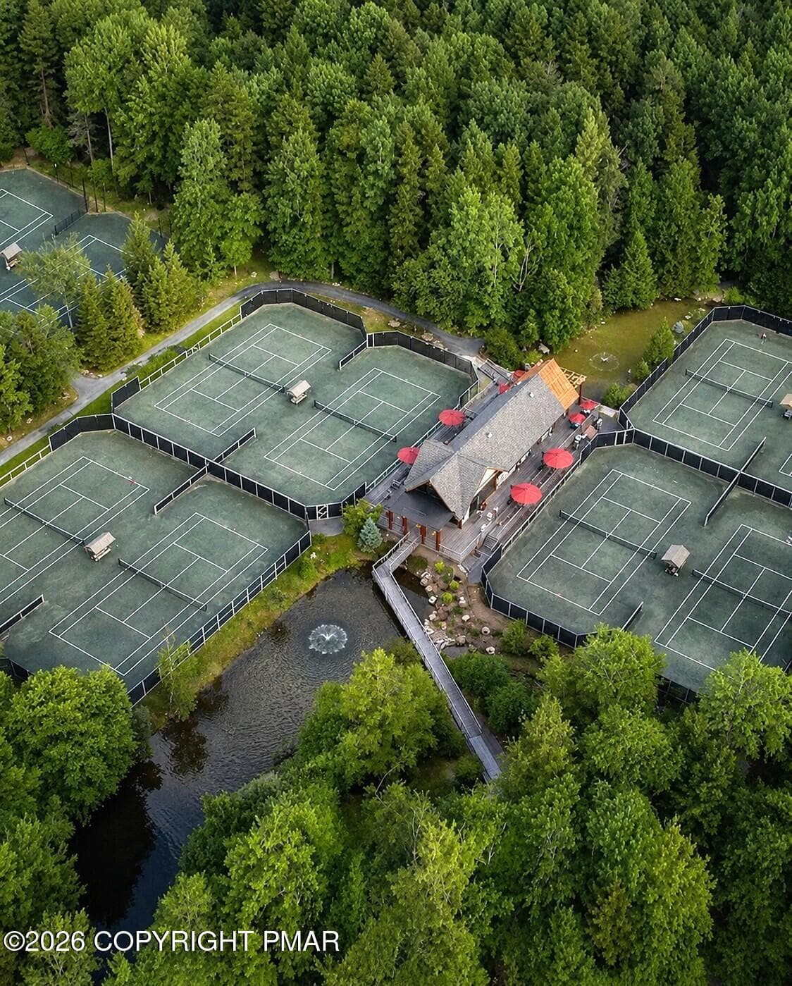 Tennis Aerial - 113 Gross Drive, Pocono Pines, PA 18350, Pocono Pines