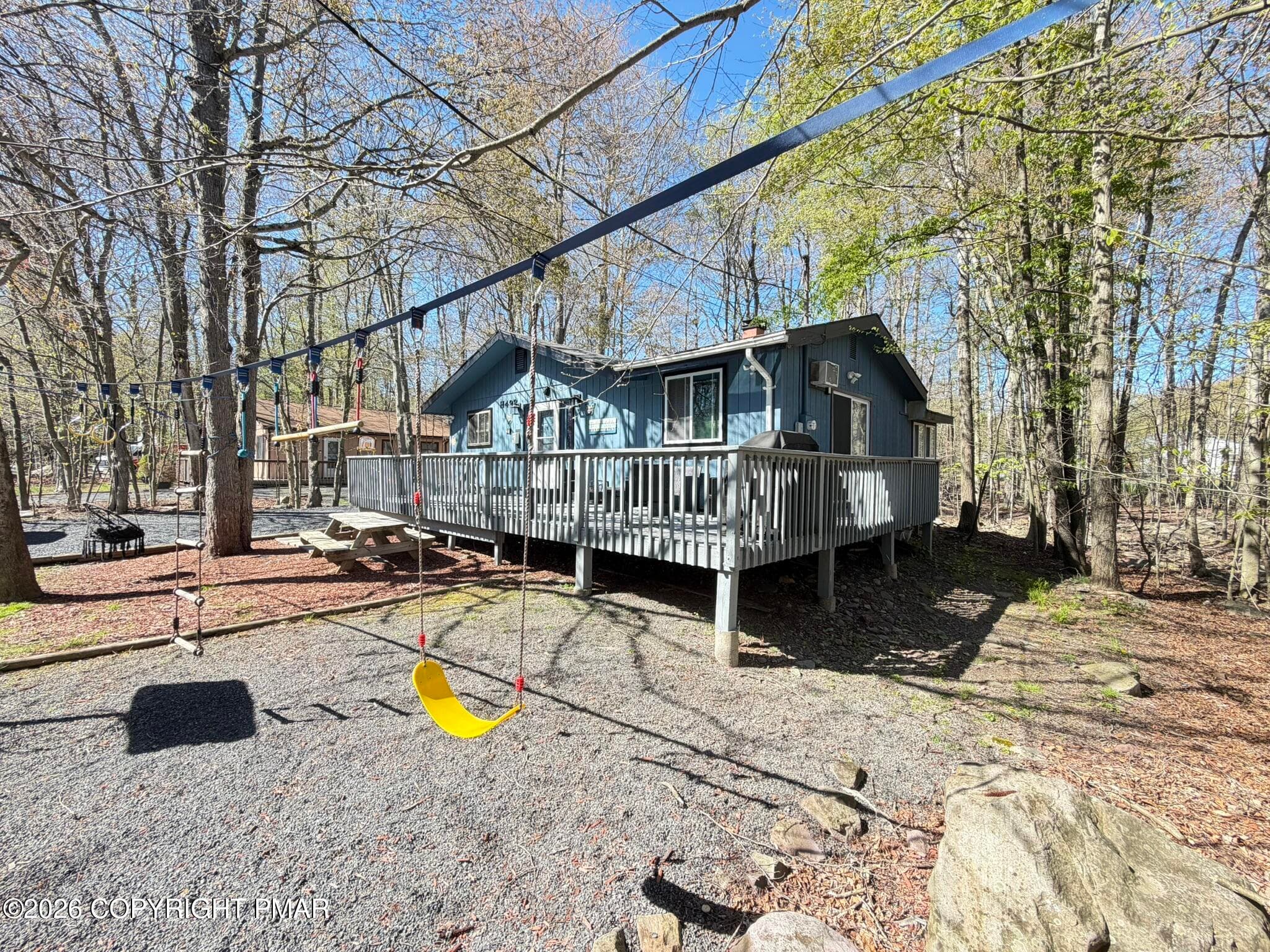 Children Play Area. Swing, Rope Laddar - 8415 Porcupine Drive, Tobyhanna, PA 18466, Tobyhanna