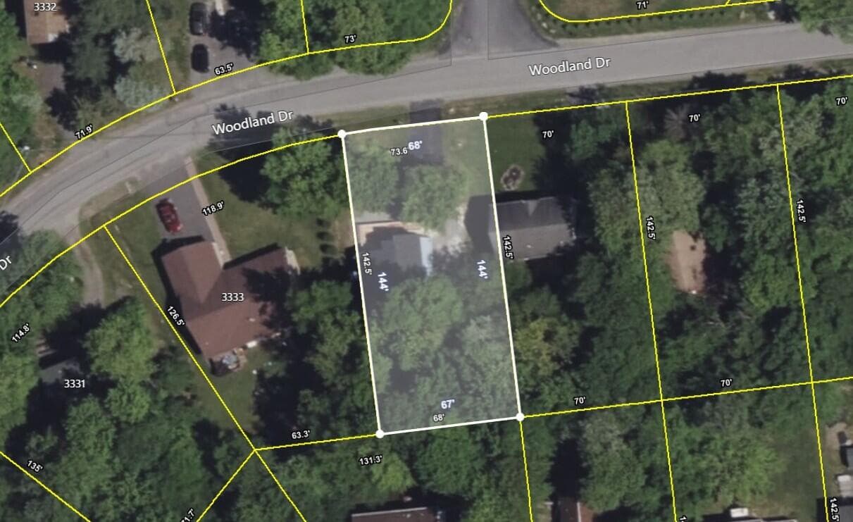 Parcel Lot Dimensions - 3335 Woodland Drive, Tobyhanna, PA 18466, Tobyhanna