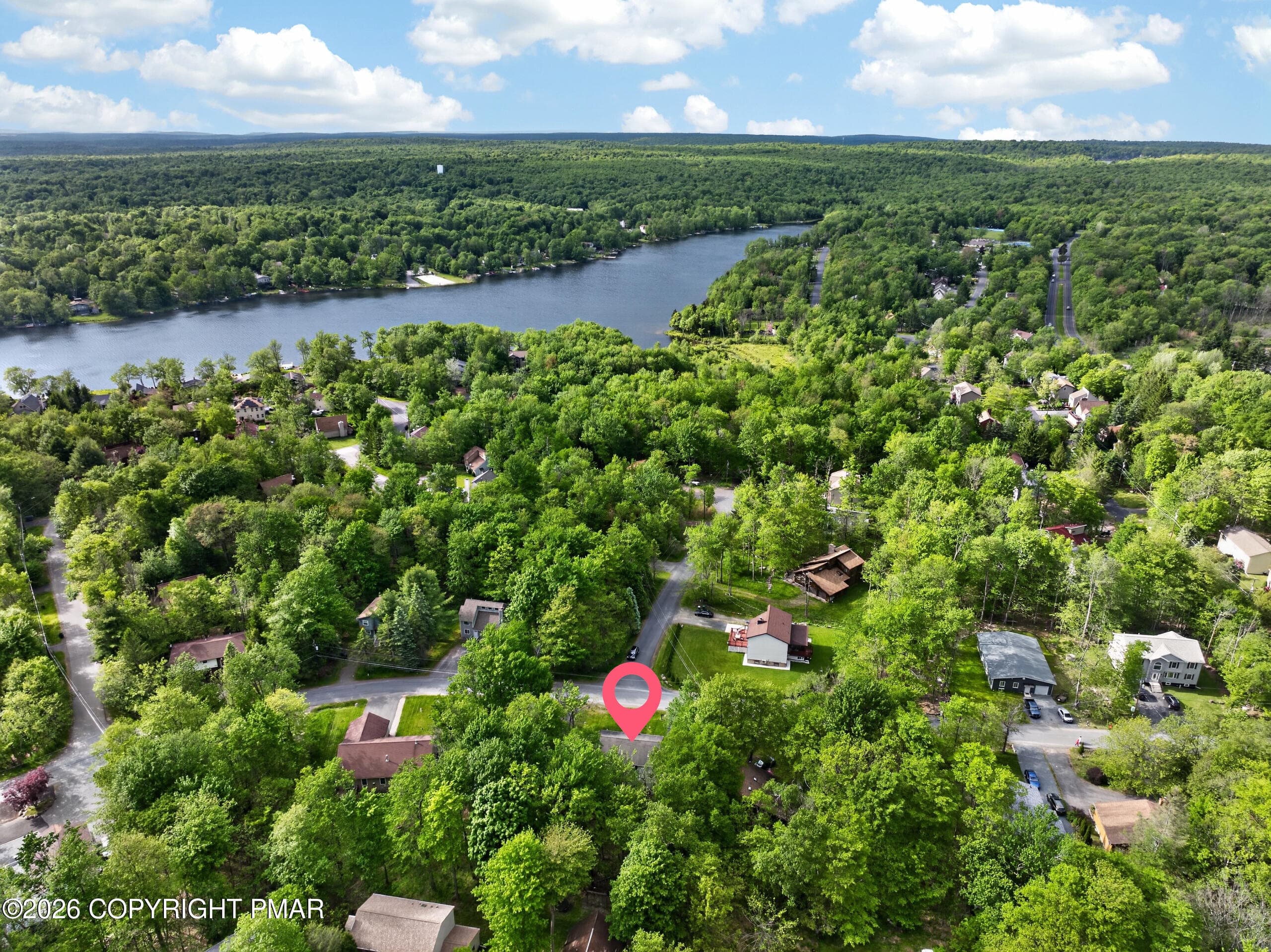 Aerial Lake View - 3335 Woodland Drive, Tobyhanna, PA 18466, Tobyhanna