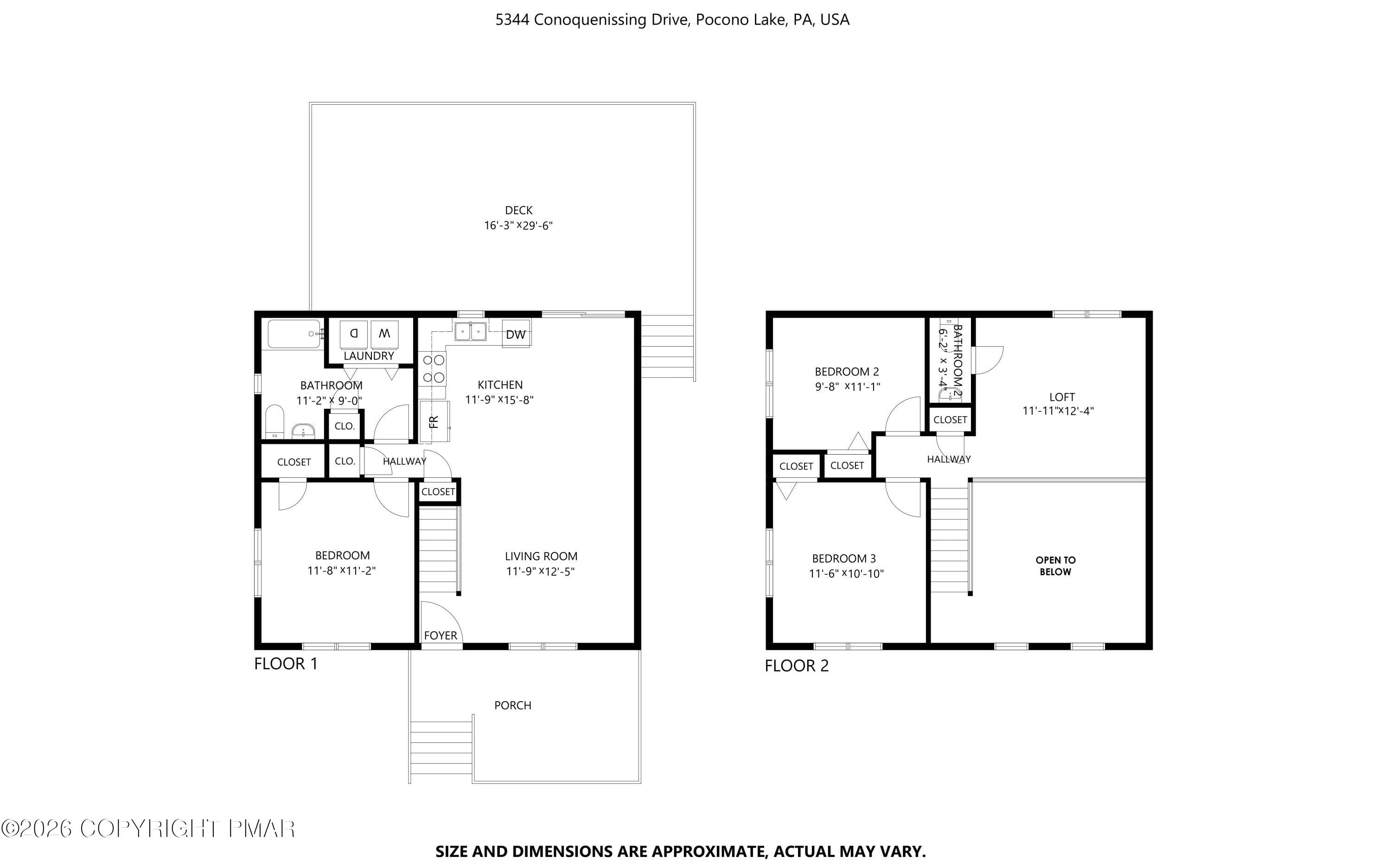 Floor Plan - 5344 Conoquenissing Drive, Pocono Lake, PA 18347, Pocono Lake