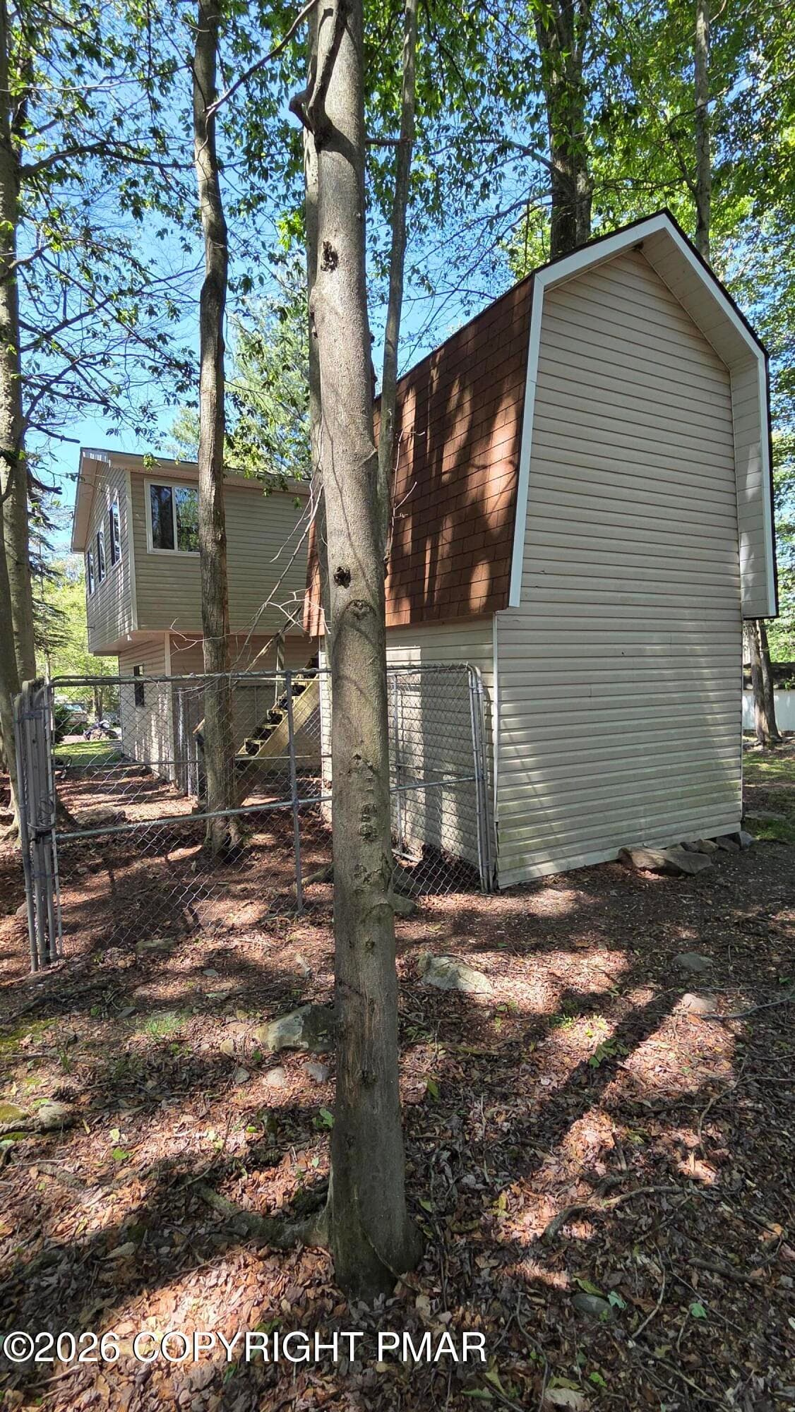 Back of 2 story shed and 2 dog runs - 8232 Sunset Drive, Tobyhanna, PA 18466, Tobyhanna