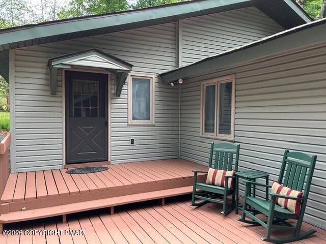 Front Deck entrance into Great Room - 10 Tamarack Drive, Gouldsboro, PA 18424, Gouldsboro
