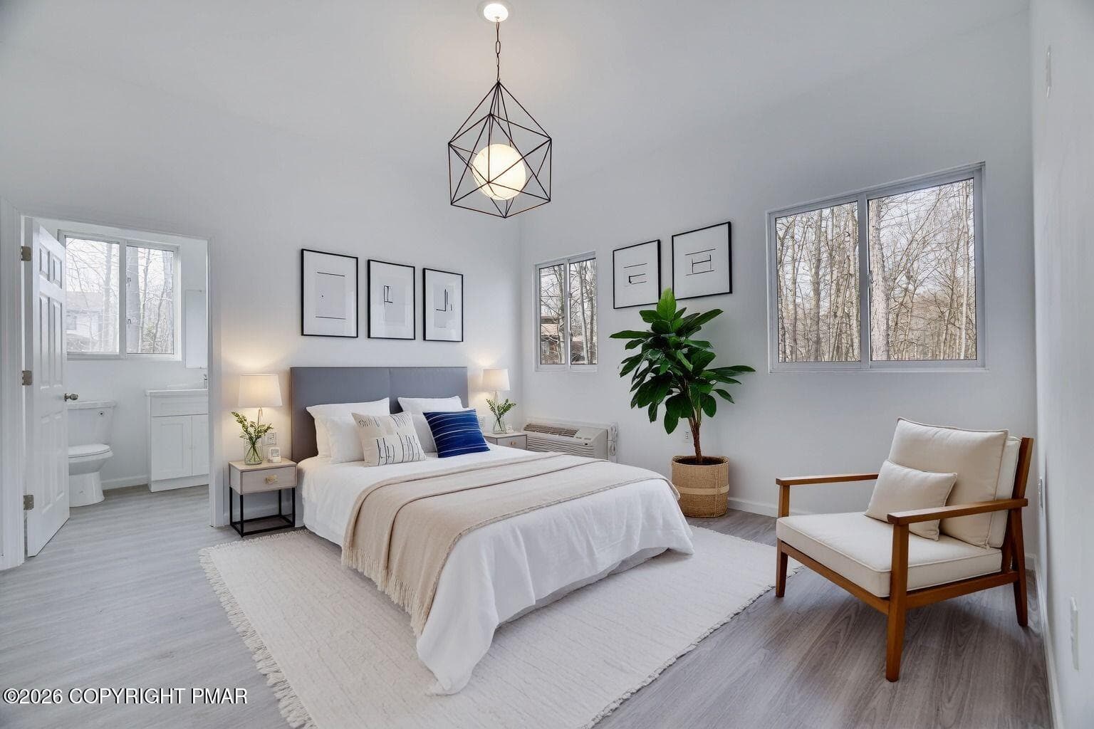 Virtually Staged Primary Bedroom - 123 Main Street, Tobyhanna, PA 18466, Tobyhanna