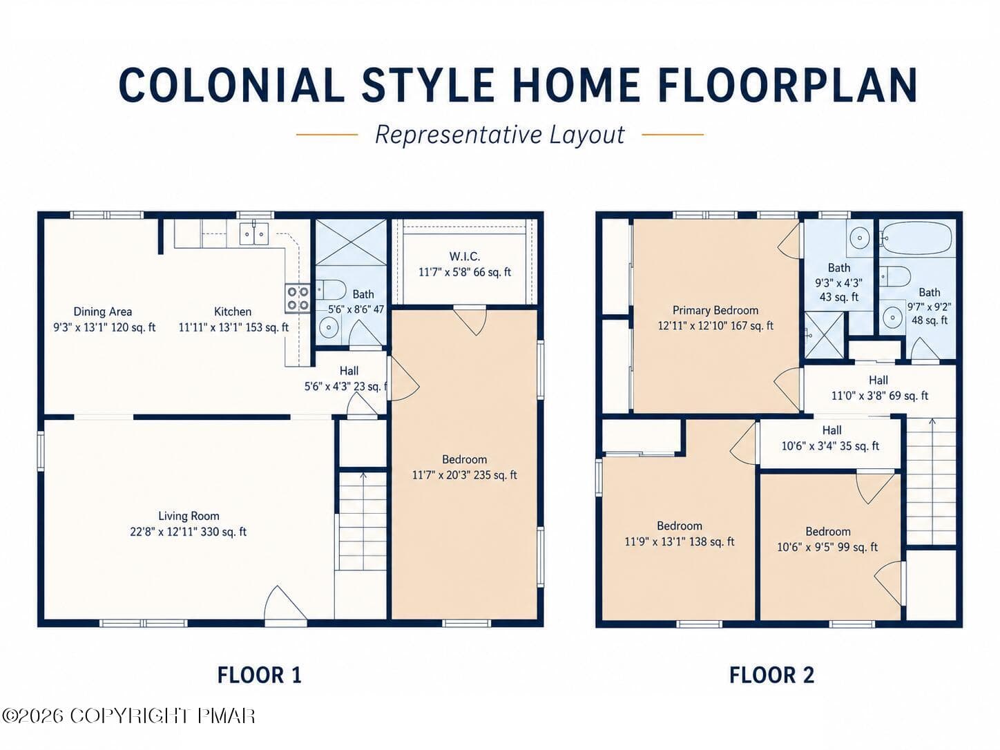 Colonial Home Floorplan - 123 Main Street, Tobyhanna, PA 18466, Tobyhanna