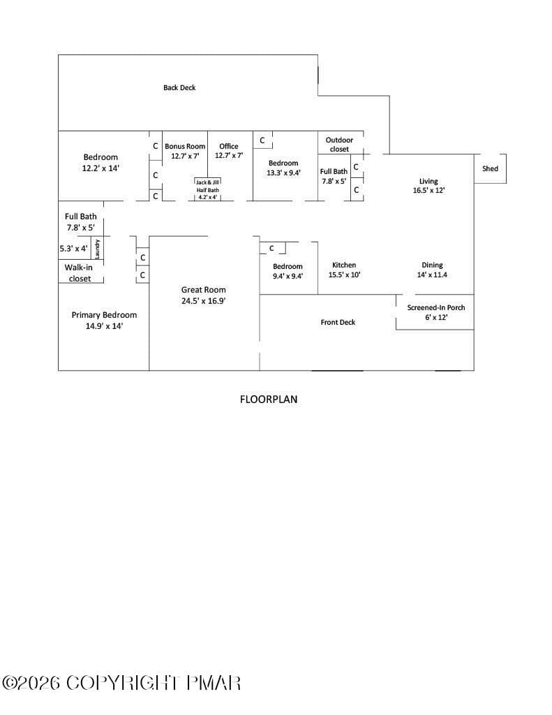FLOOR PLAN 10 TAMARACK DRIVE - 10 Tamarack Drive, Gouldsboro, PA 18424, Gouldsboro