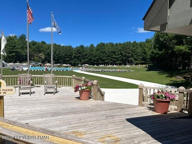 Deck View to Pool - 207 Hermit Thrush Road, Pocono Pines, PA 18350, Pocono Pines