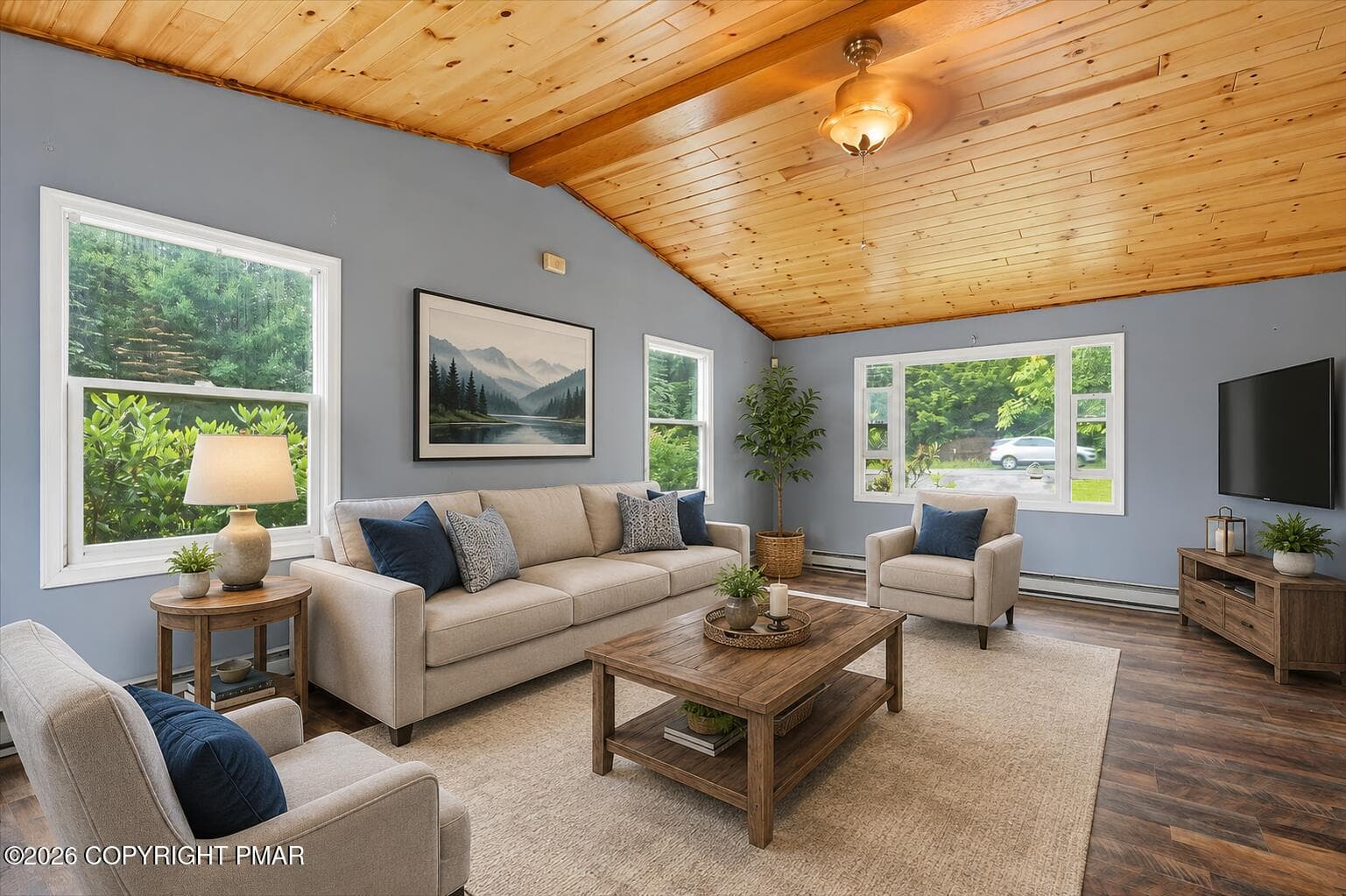 Virtually staged Living room - 2573 Pennsylvania 903, Albrightsville, PA 18210, Albrightsville