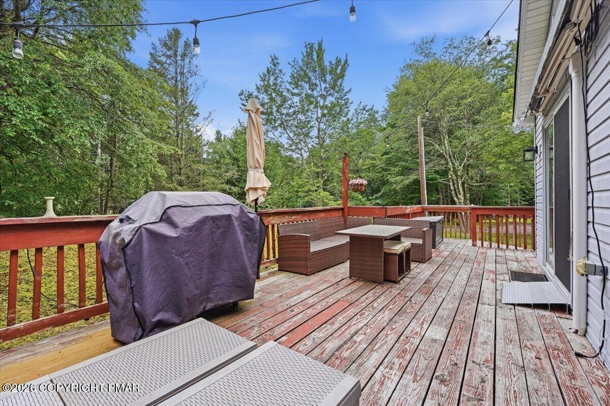 Front Deck with Awning - 10 Lenape Trail, Albrightsville, PA 18210, Albrightsville