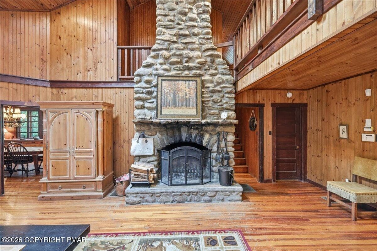 Stone fireplace - 214 Goldenrod Lane, Buck Hill Falls, PA 18323, Buck Hill Falls