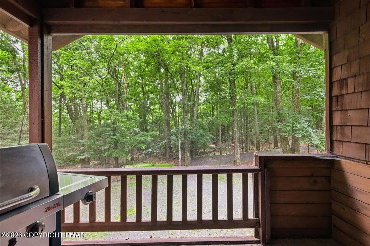 Covered porch off kitchen - 214 Goldenrod Lane, Buck Hill Falls, PA 18323, Buck Hill Falls