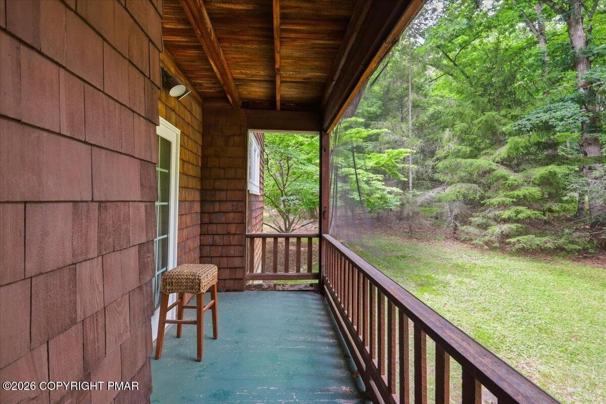 Porch off primary bedroom - 214 Goldenrod Lane, Buck Hill Falls, PA 18323, Buck Hill Falls