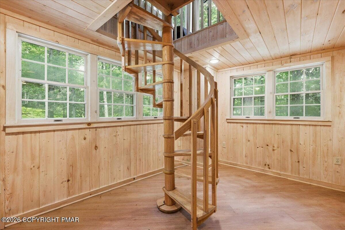 Stairs to basement - 214 Goldenrod Lane, Buck Hill Falls, PA 18323, Buck Hill Falls