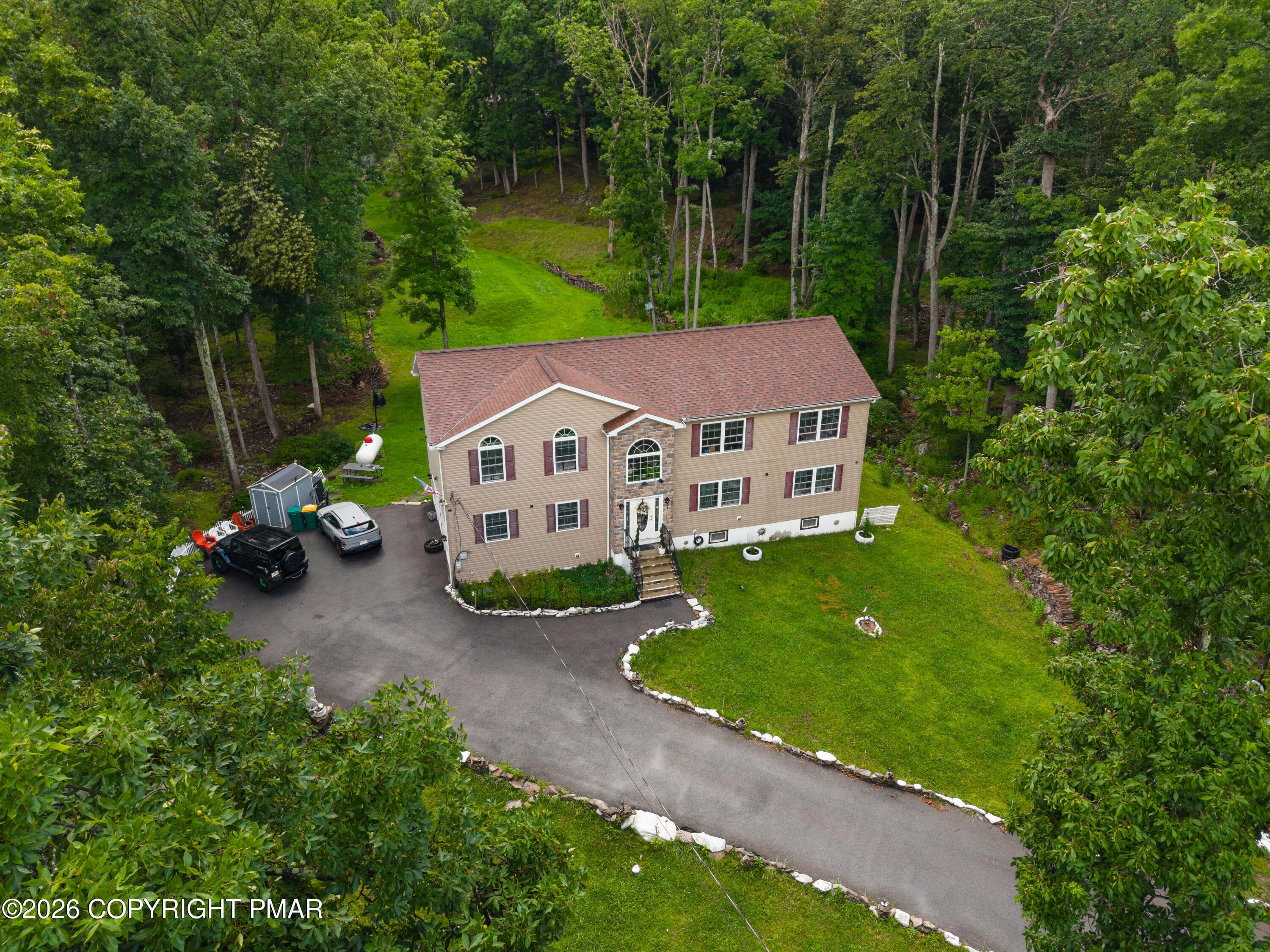 195Sunrise_ExteriorDrone_5 - 195 Sunrise Loop, Henryville, PA 18332, Henryville