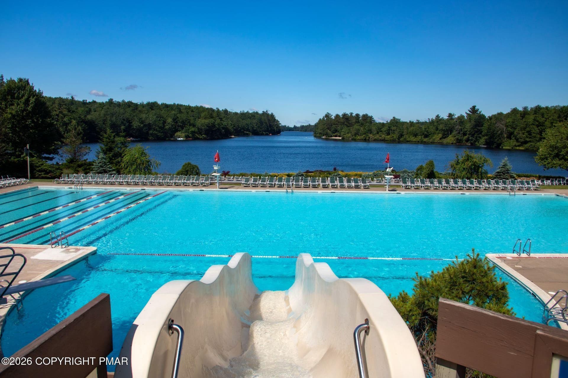 LN Pool top of slide - 1177 Deer Trail Road, Pocono Pines, PA 18350
