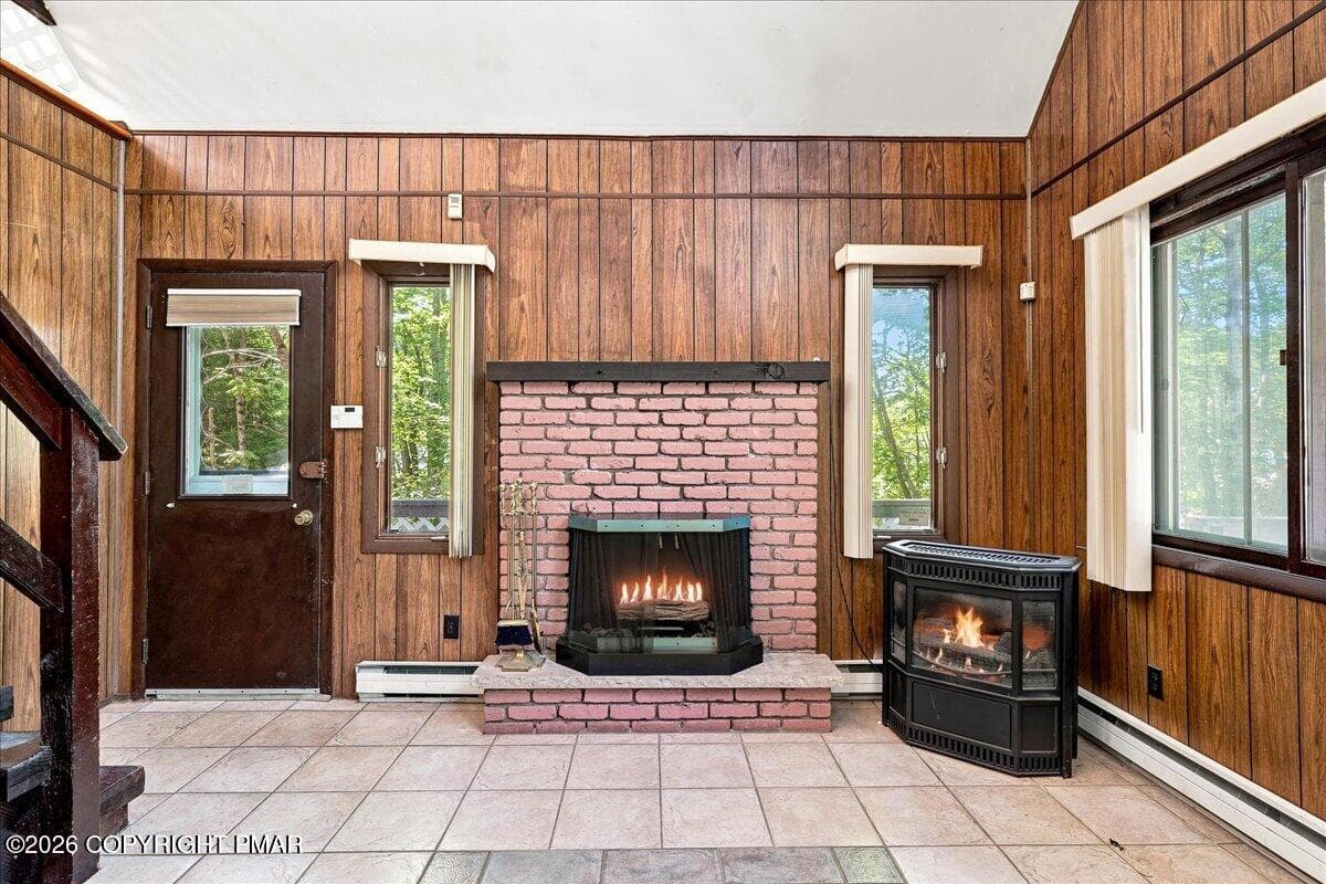 Living Room Fireplace - 6520 Runnymeade Lane, Tobyhanna, PA 18466