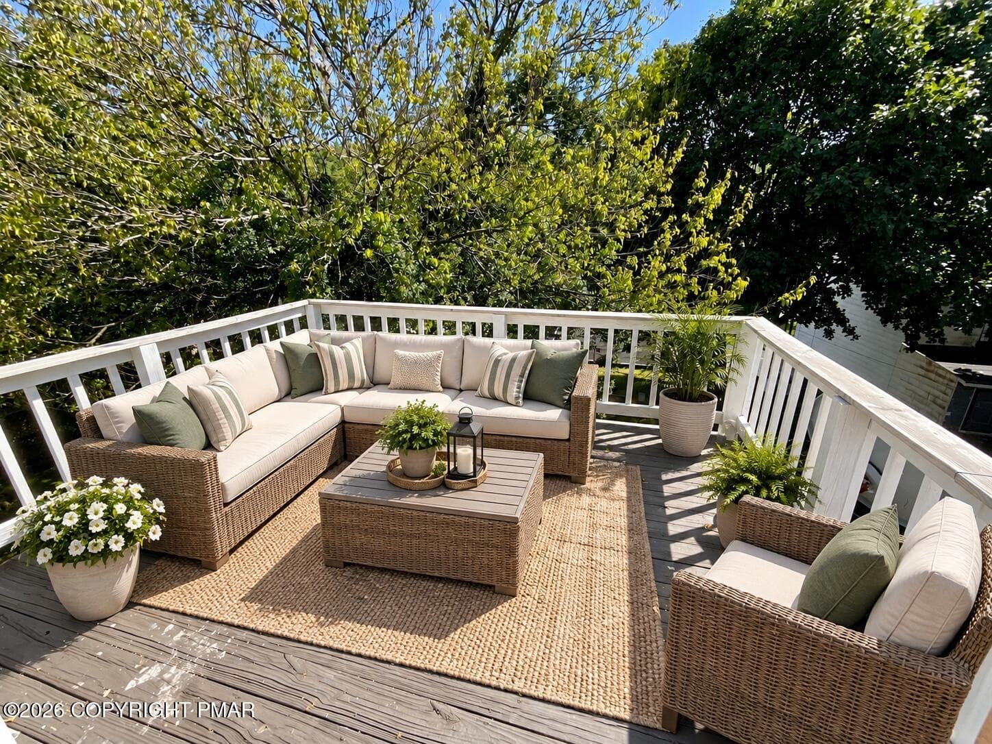 back deck virtually staged - 320 W Ridge Street, Lansford, PA 18232, Lansford
