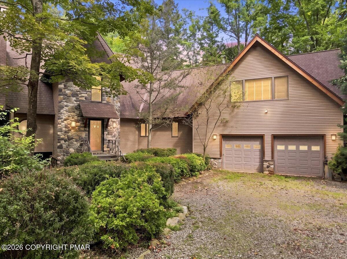 Front Exterior Dusk Enhanced - 131 Ski Haven Drive, Cresco, PA 18326, Cresco