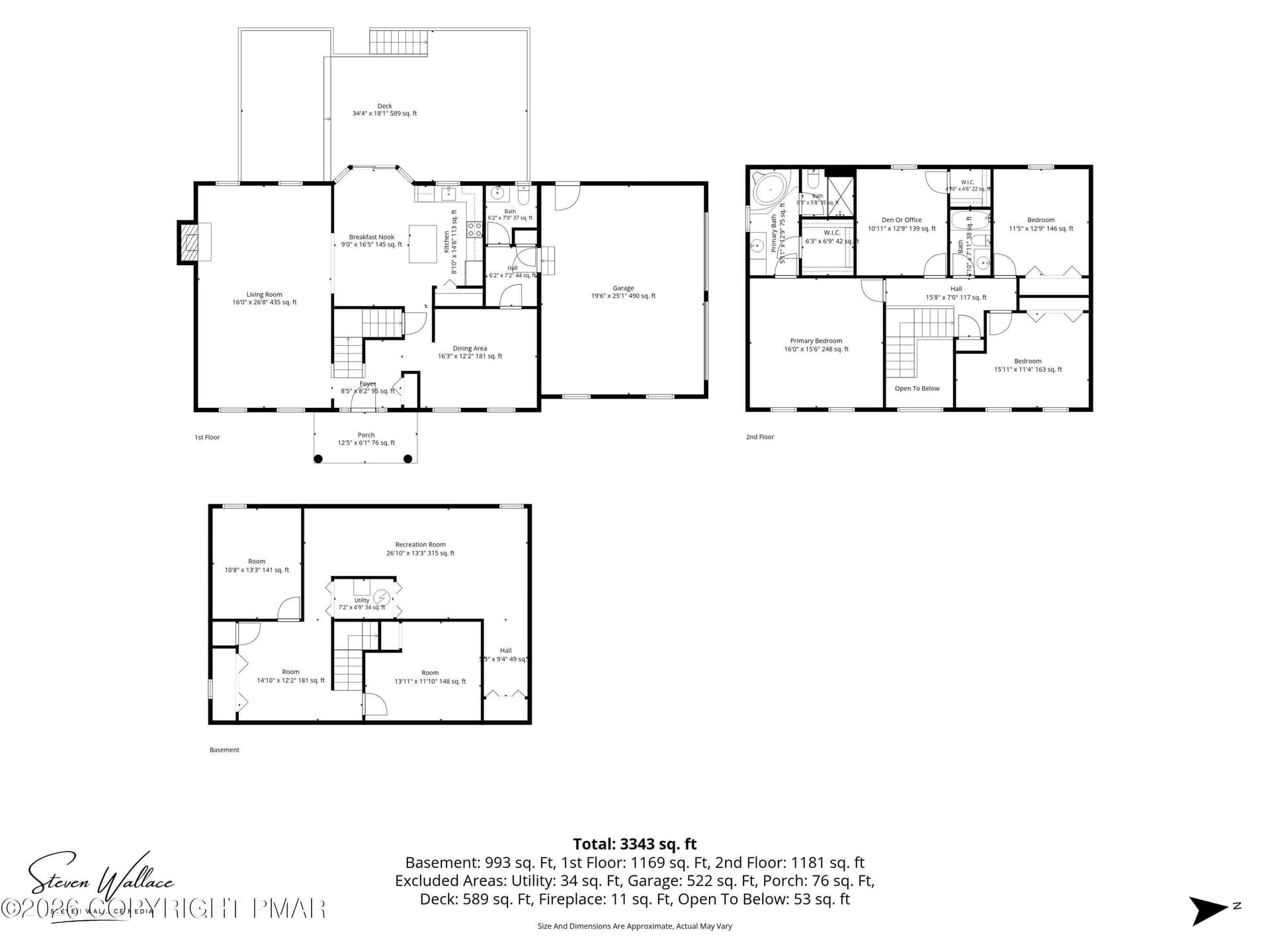 Floor Plans - 3 Levels - 564 Cayuga Drive, Tobyhanna, PA 18466