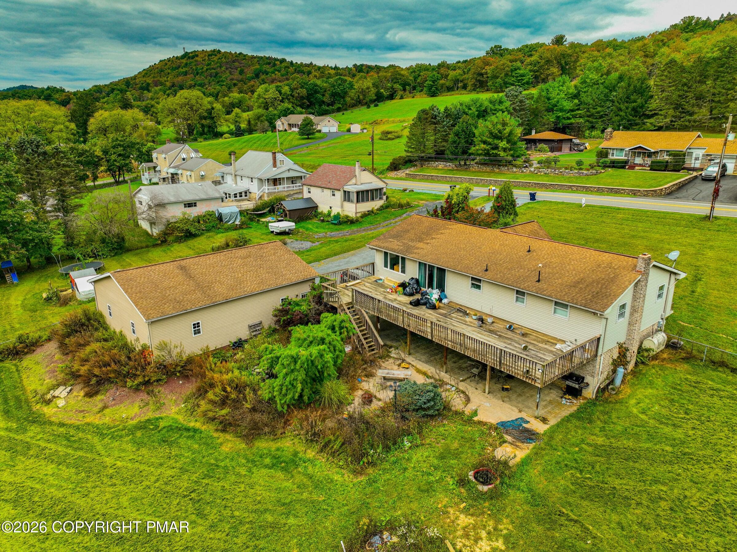 Aerial view of rear of home - 1965 Lower Smith Gap Road, Kunkletown, PA 18058, Kunkletown
