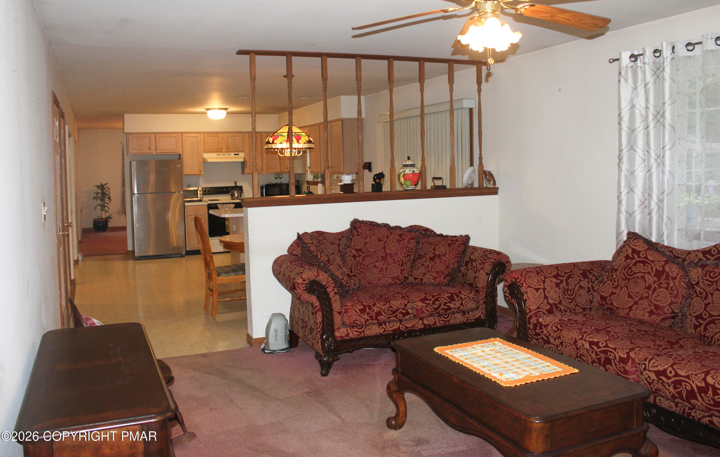Familyroom with fireplace/Kitchen - 296 Harvest Hill Drive, Effort, PA 18330, Effort