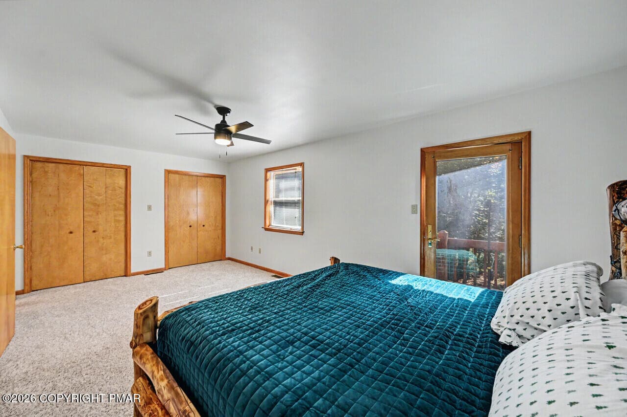 Primary Bedroom with Private Balcony - 2354 Forest Drive W, Pocono Lake, PA 18347, Pocono Lake