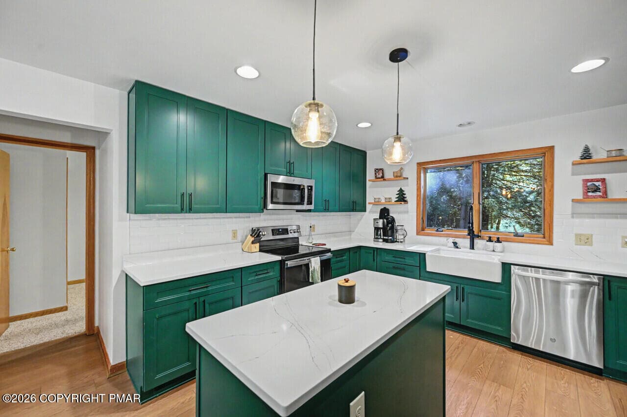 Large Kitchen Area with Island - 2354 Forest Drive W, Pocono Lake, PA 18347, Pocono Lake