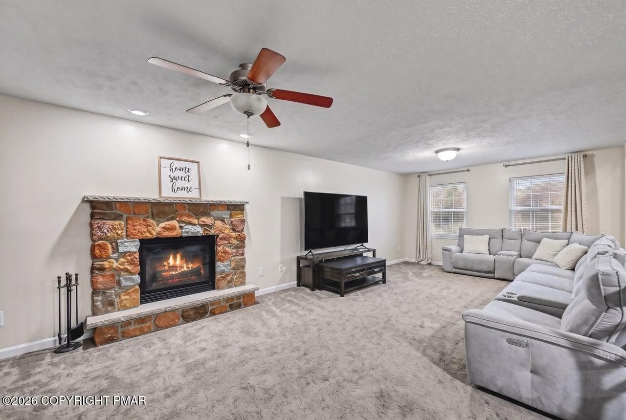 Family Room - Brick LPG Fireplace - 205 Courtney Drive, East Stroudsburg, PA 18302, East Stroudsburg