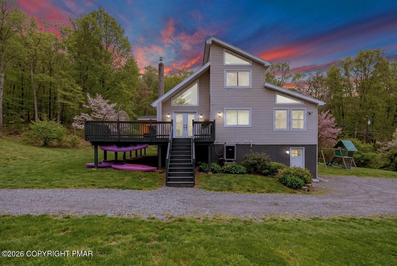 110 Riverfront Ter 01 Dusk Large - 110 Riverfront Terrace, Pocono Lake, PA 18347
