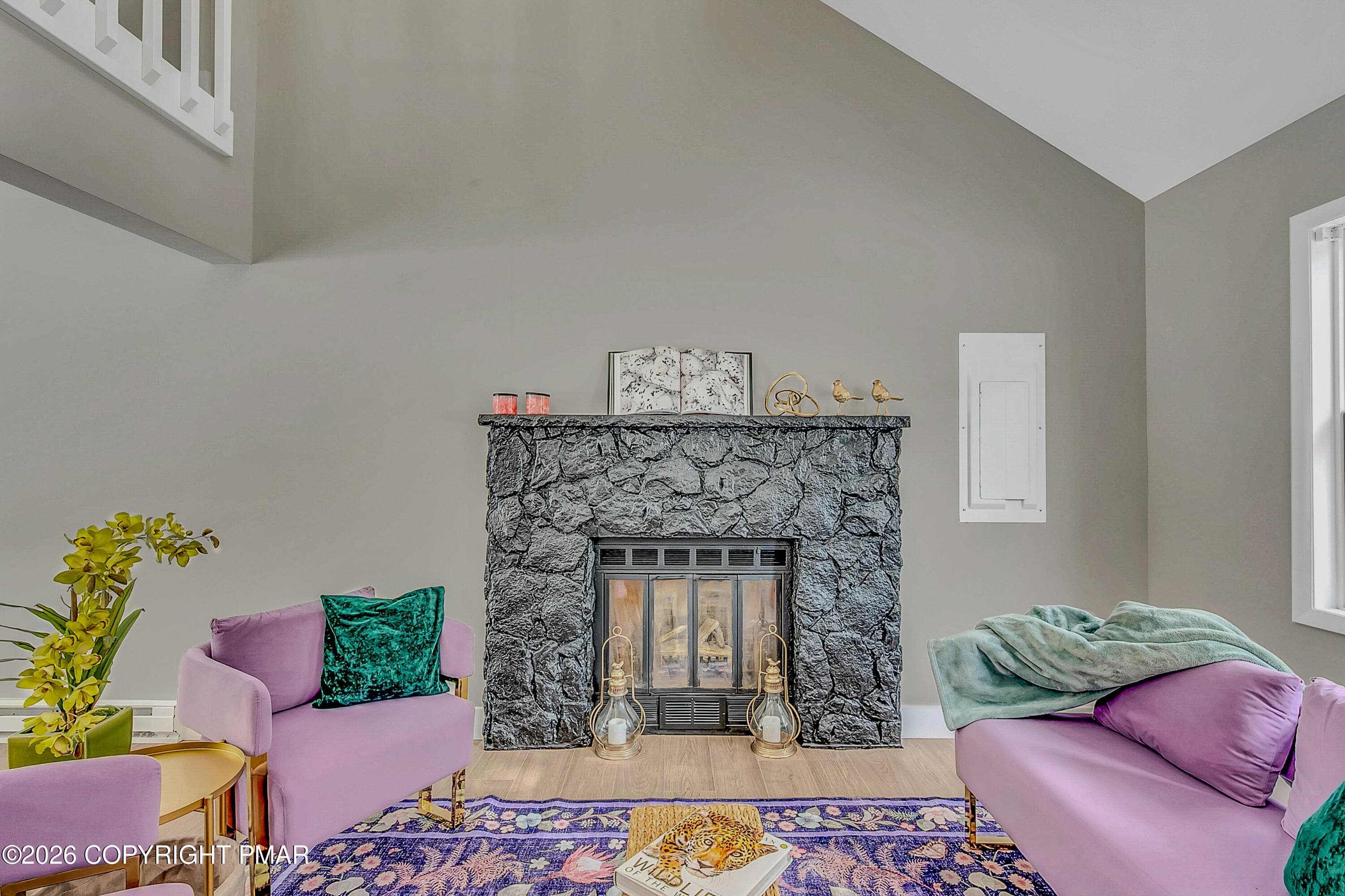 Living Room Fire Place - 405 Skyline Drive, Blakeslee, PA 18610, Blakeslee