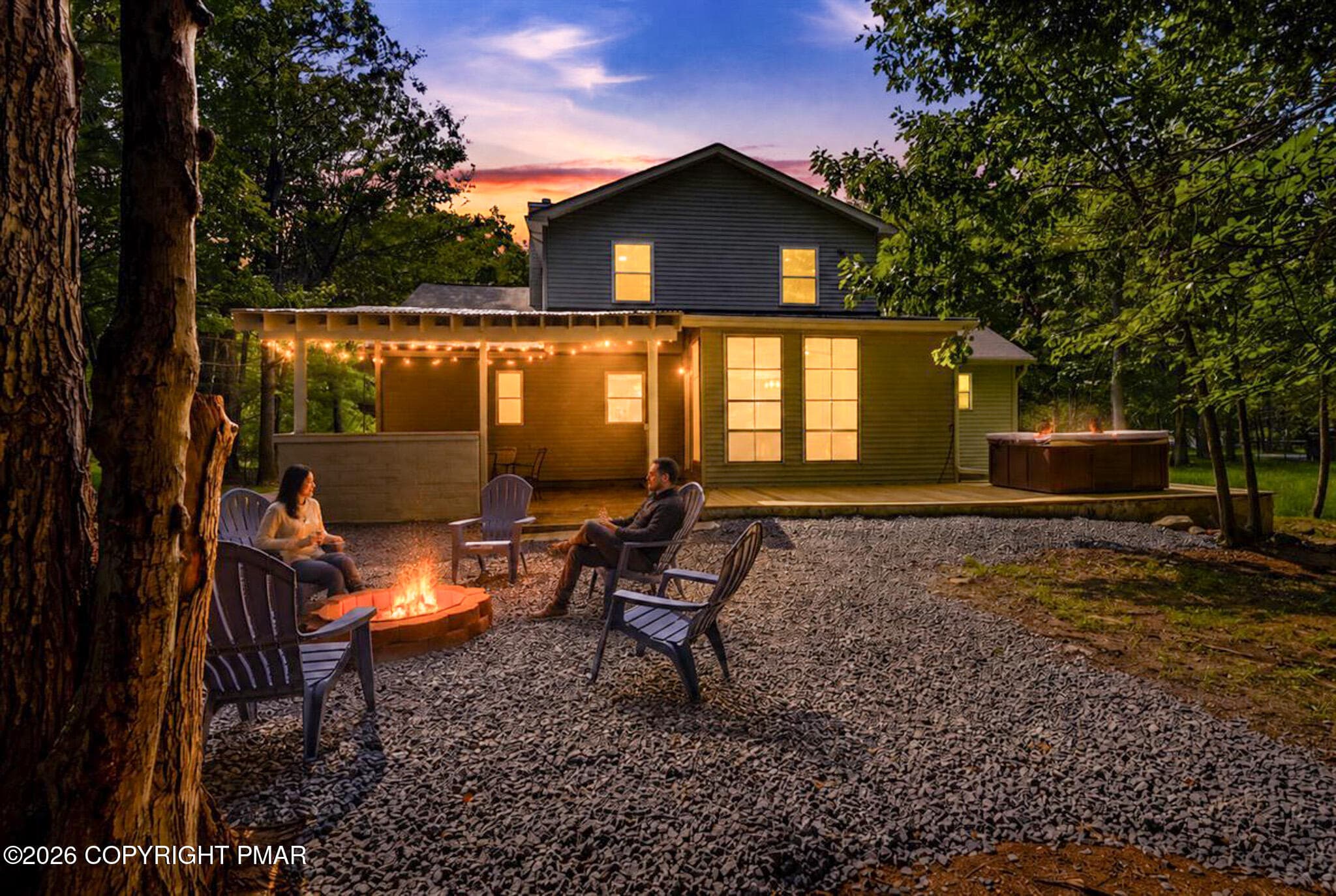 Outdoor Fire Pit Gathering - 4116 Low Ridge Road, Pocono Summit, PA 18346, Pocono Summit