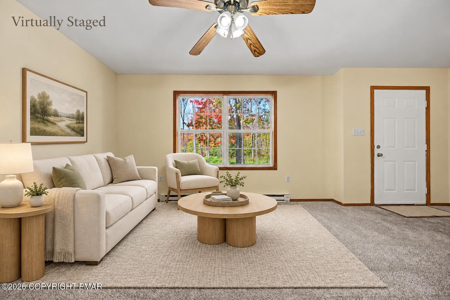 Living Room - Virtually Staged - 7193 Falstaff Drive, Tobyhanna, PA 18466, Tobyhanna