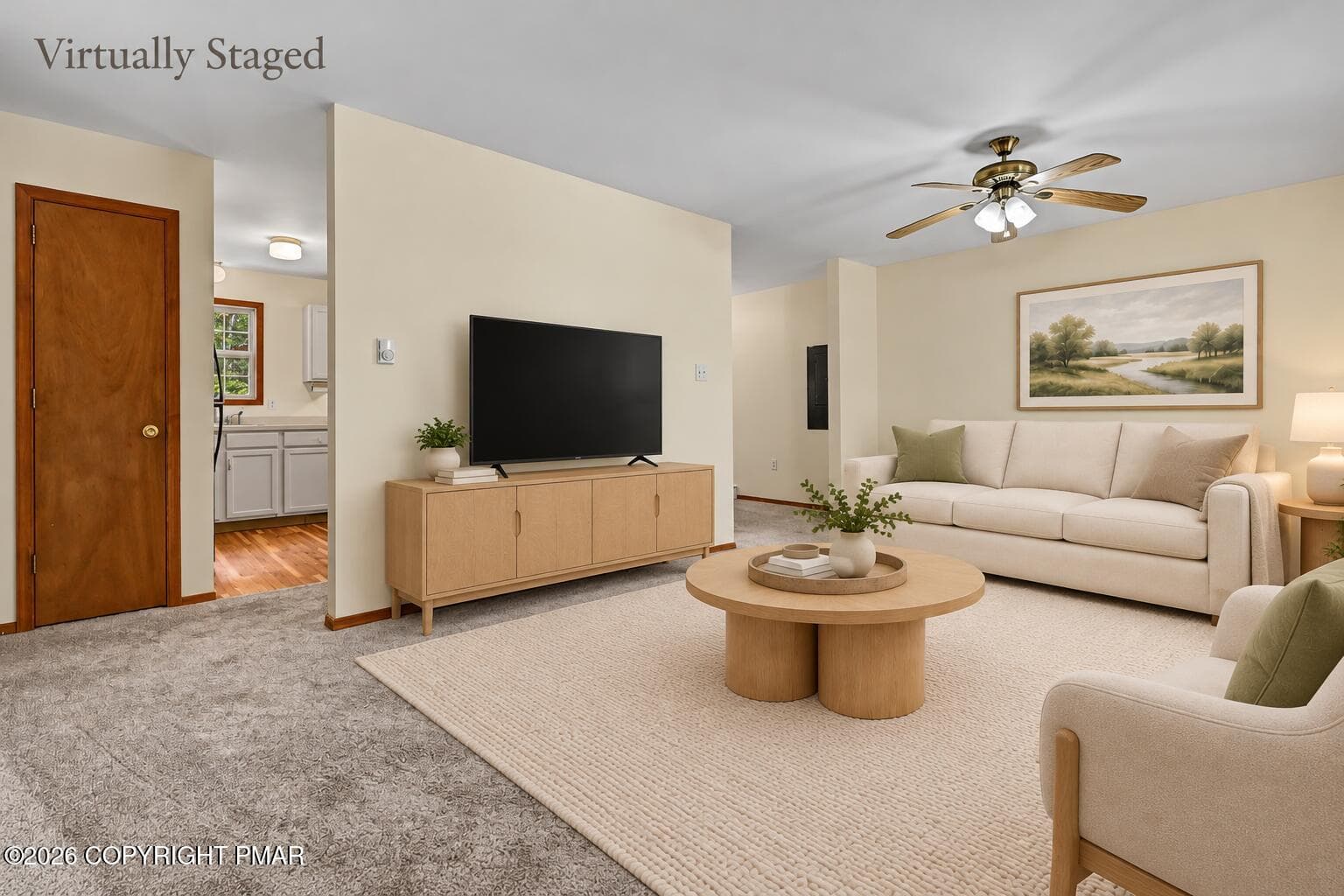 Living Room - Virtually Staged - 7193 Falstaff Drive, Tobyhanna, PA 18466, Tobyhanna